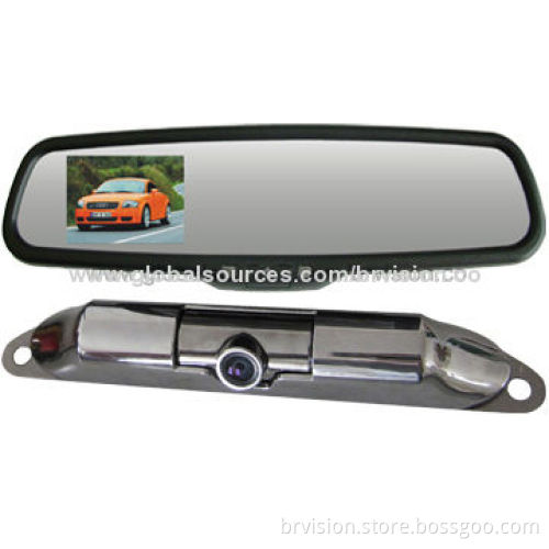 Car Rearview Monitoring System with CMOS License Plate Camera and 3.5" Digital Panel Mirror